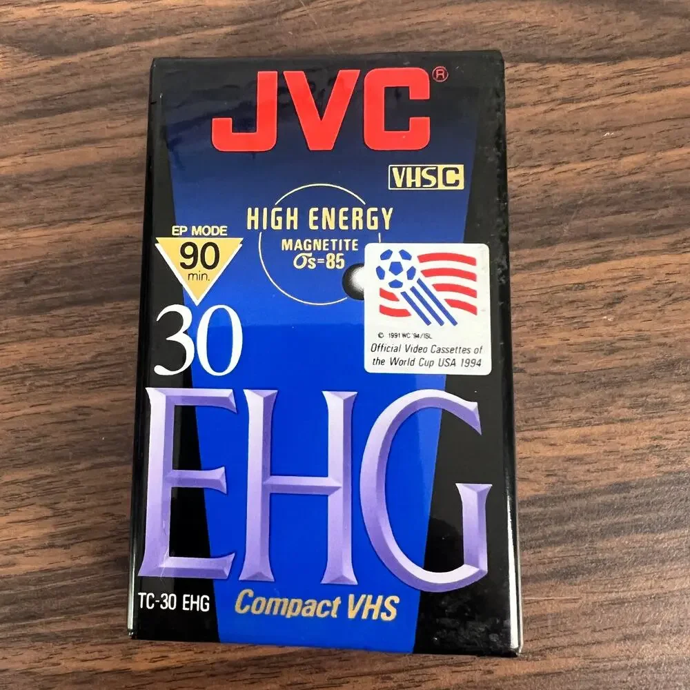 JVC EHG TC-30 VHS-C Blank Camcorder Video Tape Retro Vintage 90s 1994 World Cup